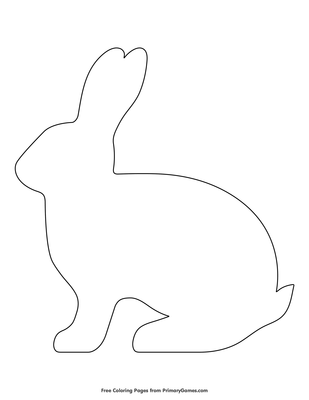 Simple Rabbit Outline Coloring Page